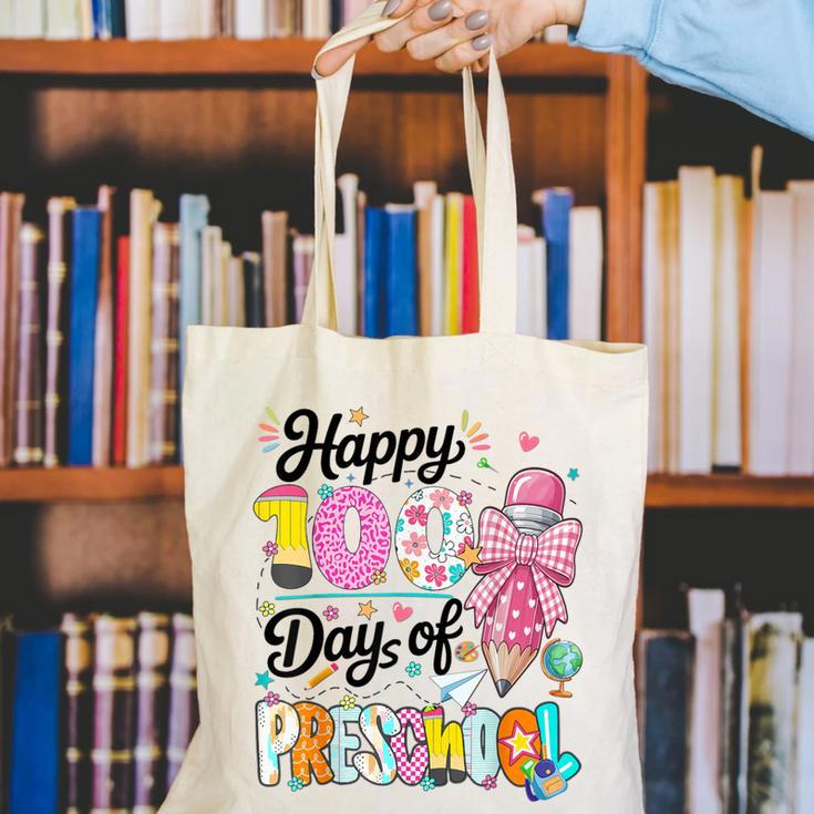 100th Day Of School Teacher Books 100 Days Of Preschool Girl Canvas Tote Bag 100th Day Of School Teacher Books 100 Days Of Preschool Girl Canvas Tote Bag