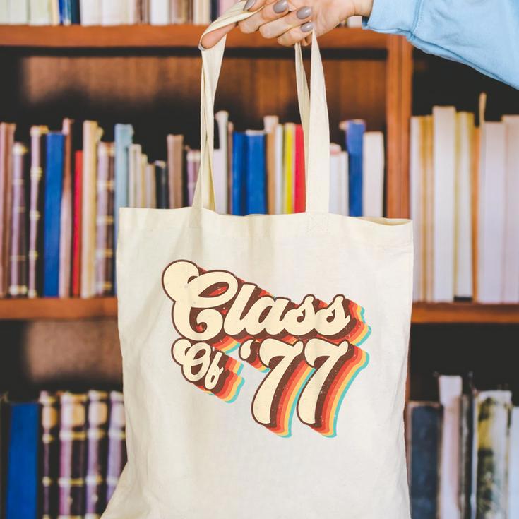 1977 Class Reunion Retro Class Of 77 High School Graduation Canvas Tote Bag
