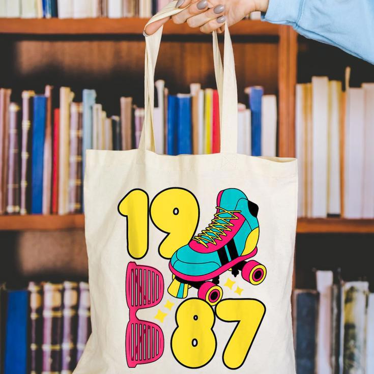 1987 Retro Raised In The 80s Old School Nostalgia Vibes Canvas Tote Bag
