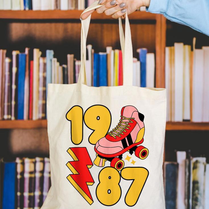 1987 Retro Roller Skate Vintage 80s Nostalgia Collector Canvas Tote Bag