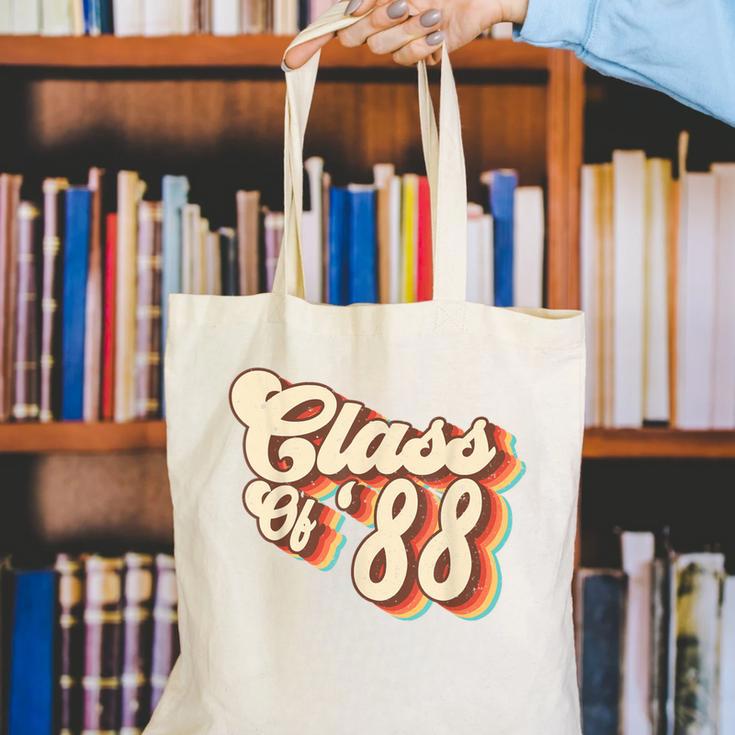 1988 Class Reunion Retro Class Of 88 High School Graduation Canvas Tote Bag