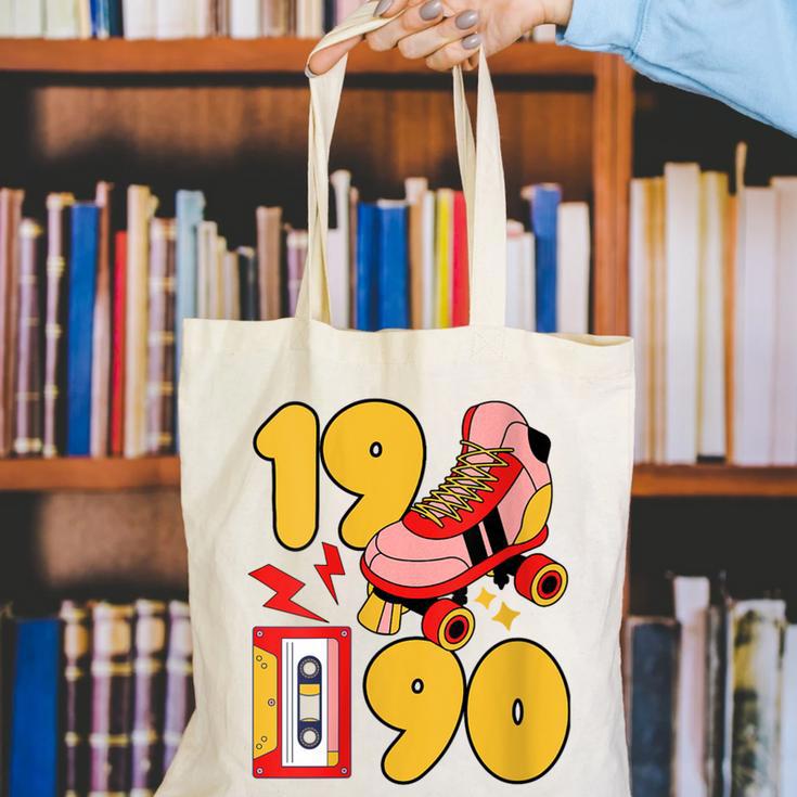1990 Retro Raised On 90s Music Old School Nostalgia Punk Canvas Tote Bag 1990 Retro Raised On 90s Music Old School Nostalgia Punk Canvas Tote Bag