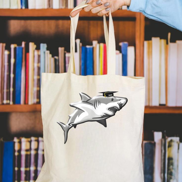 2019 Graduation SharkShirt High School College Grad Canvas Tote Bag
