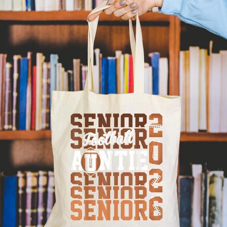 2026 Football Senior Auntie Graduation Matching Family Canvas Tote Bag