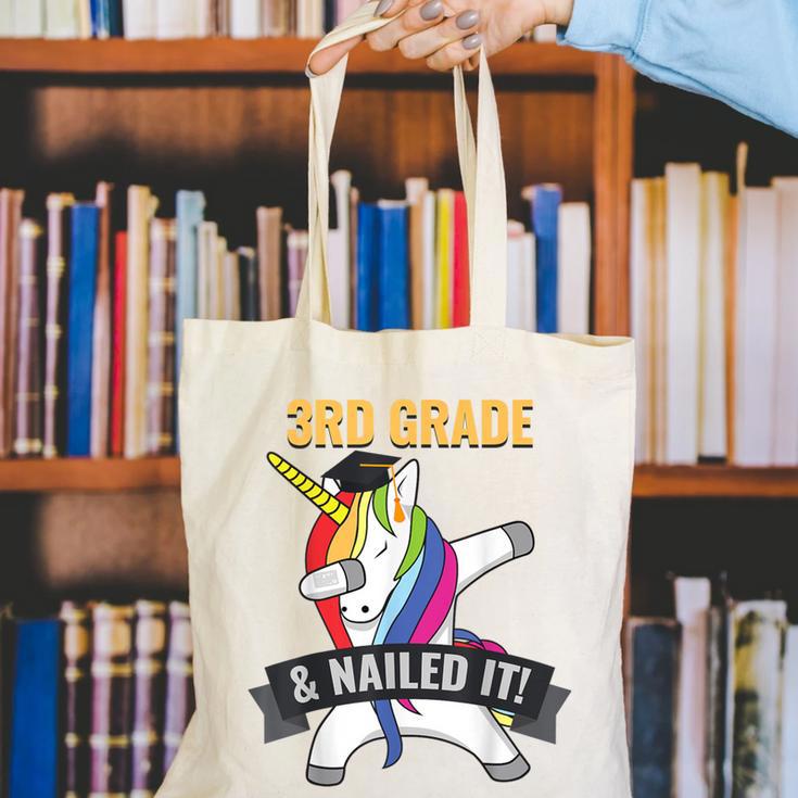 3RD GRADE NAILED IT UNICORN DABBING GRADUATION T-SHIRT Canvas Tote Bag