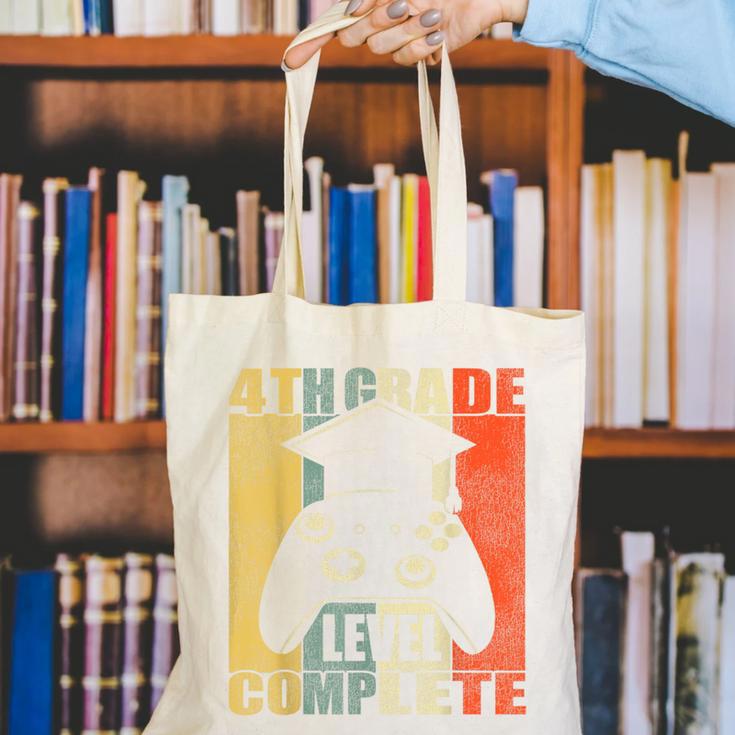 4th Grade Level Complete Gamer Class Of 2023 Graduation Canvas Tote Bag
