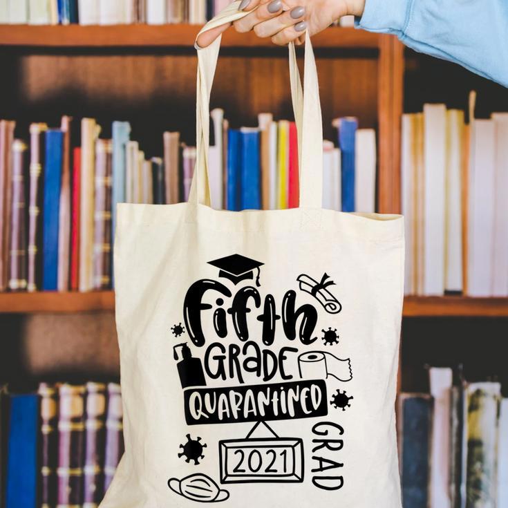 5th Grade Graduate 2021 Graduate Quarantine Fifth Graduation Canvas Tote Bag