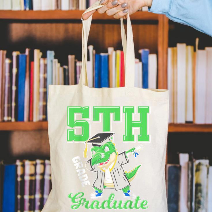 5th Grade Graduate Dinosaur Dab Graduation School Canvas Tote Bag