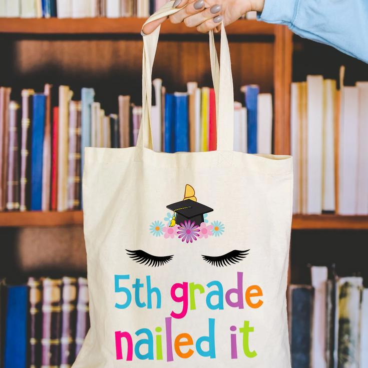 5th Grade Nailed ItShirt Unicorn Graduation Class Of 2018 Canvas Tote Bag
