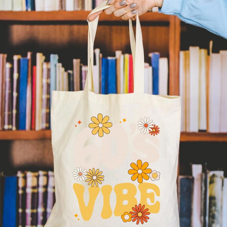 60's Vibe Vintage Nostalgia Mixtape Era 1960s Party Groovy Canvas Tote Bag