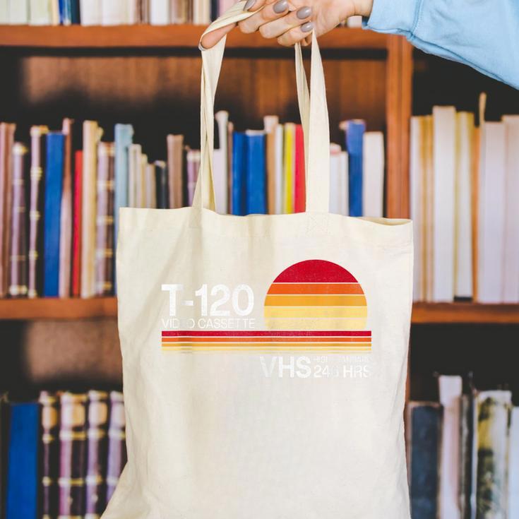 70's 80's 90's Music Nostalgia Video Cassette Tape VHS Retro Canvas Tote Bag