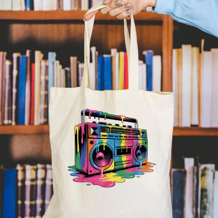 80s 90s Hip Hop Nostalgia Retro Boombox Music Lovers Canvas Tote Bag