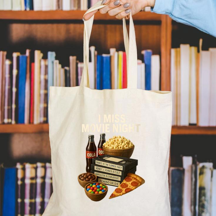 80's & 90's Nostalgia T- Shirt I Miss Movie Night Canvas Tote Bag 80's & 90's Nostalgia T- Shirt I Miss Movie Night Canvas Tote Bag