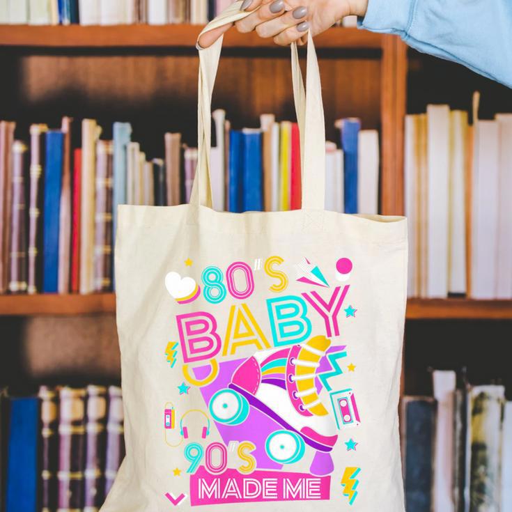 80's Baby 90's Made Me 1980s 1990s Nostalgia Retro Party Canvas Tote Bag 80's Baby 90's Made Me 1980s 1990s Nostalgia Retro Party Canvas Tote Bag