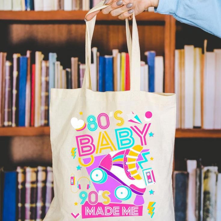 80's Baby 90's Made Me 1980s 1990s Nostalgia Retro Party Premium Tri-Blend Canvas Tote Bag