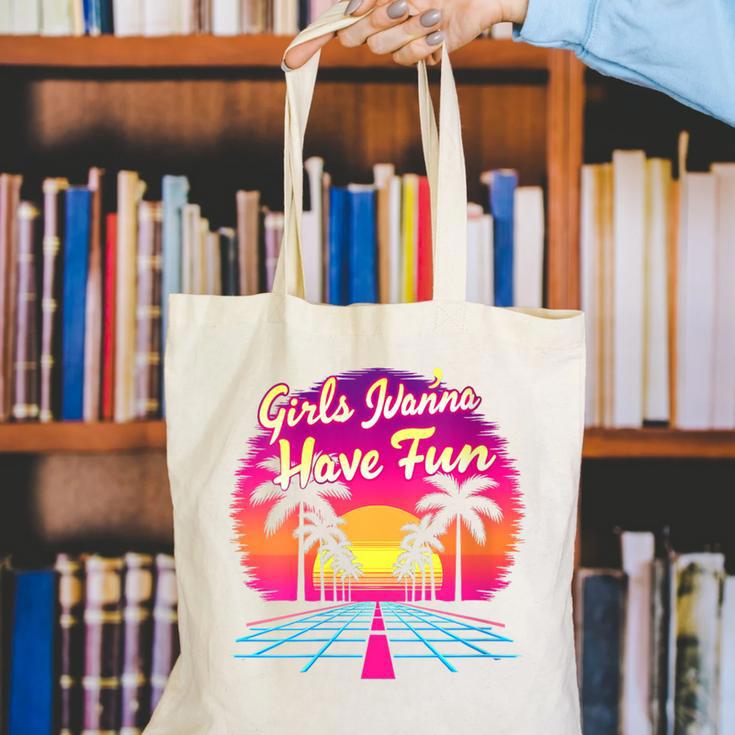 80s Fashion Girls Just Wanna Have Fun 1980s Nostalgia Canvas Tote Bag