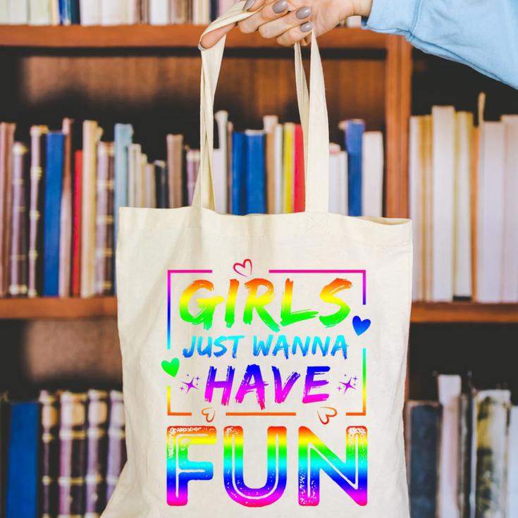 80's Girls Just Wanna Have Fun Nostalgia 1980s Style Premium Tri-Blend Canvas Tote Bag