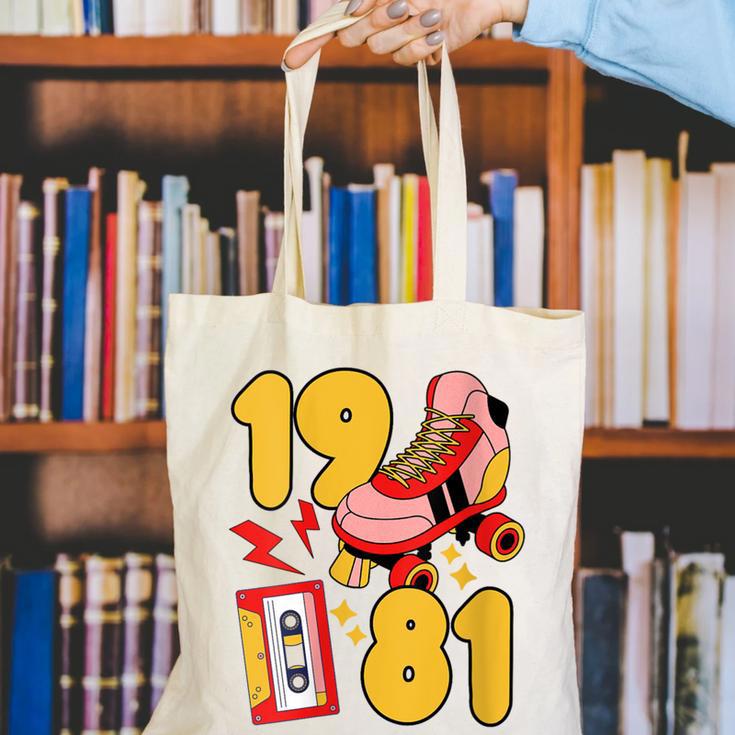 80s Vibes Mixed Tapes & Roller Skates 1981 Nostalgia Retro Canvas Tote Bag