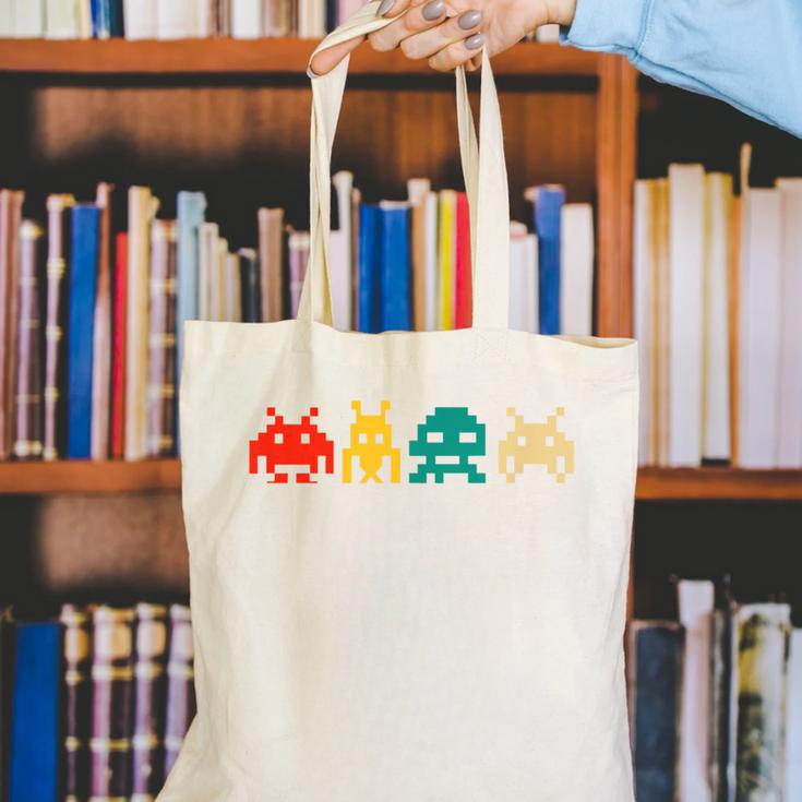 80s Video Game Nostalgia Retro Vintage Arcade Novelty Canvas Tote Bag