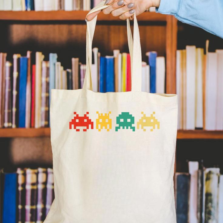 80s Video Game Vintage Nostalgia Retro Arcade Novelty Canvas Tote Bag