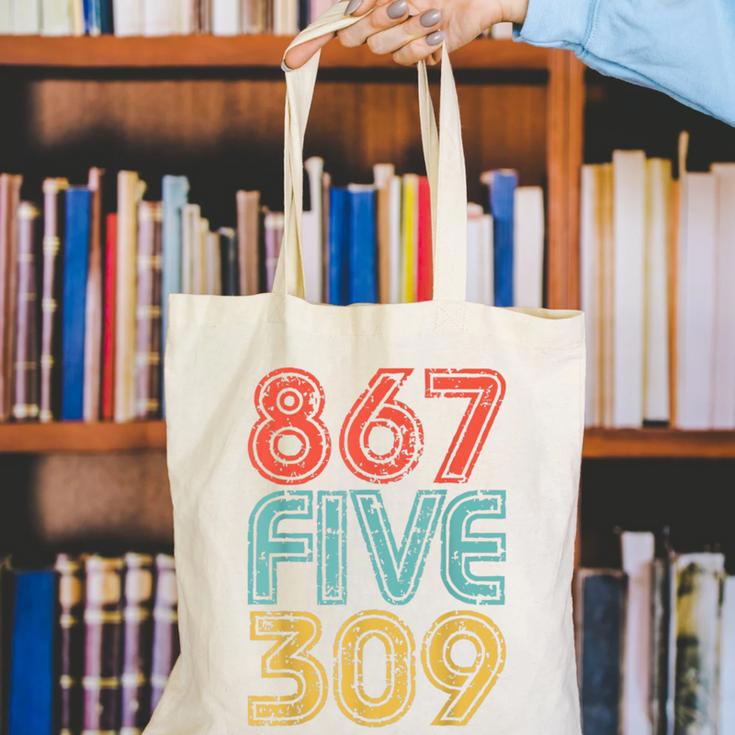 8675309 Retro Vintage 80's 90's Music Nostalgia Canvas Tote Bag 8675309 Retro Vintage 80's 90's Music Nostalgia Canvas Tote Bag