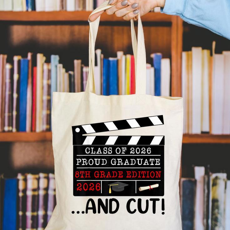 8th Grade Graduation 2026 Graduate Clapperboard Canvas Tote Bag