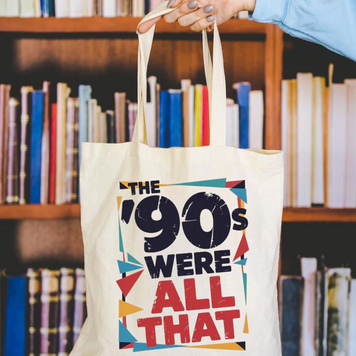 The 90s Were All That – Retro 1990s Nostalgia Tee Premium Tri-Blend Canvas Tote Bag