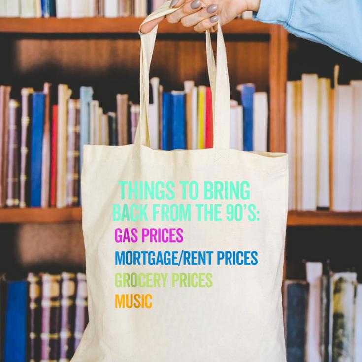 90's Lover Nineties 1990's Born Nostalgia Politics Canvas Tote Bag