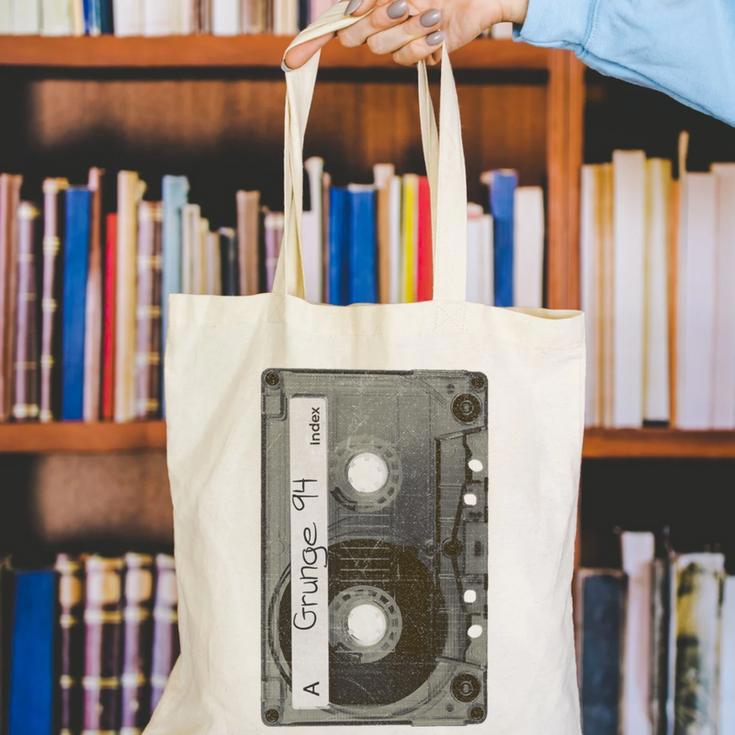 90s MUSIC NOSTALGIA GRAPHIC Canvas Tote Bag 90s MUSIC NOSTALGIA GRAPHIC Canvas Tote Bag