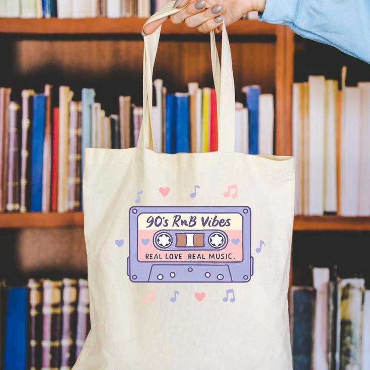 90s RNB Vibes Cassette – Retro Music Nostalgia RNB Cassette Premium Tri-Blend Canvas Tote Bag