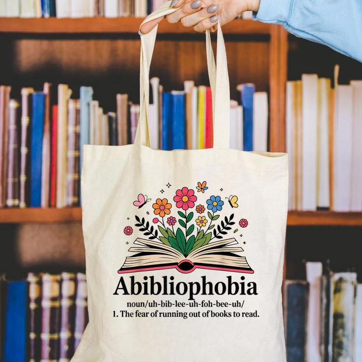 Abibliophobia Noun The Fear Of Running Out Of Books To Read Canvas Tote Bag