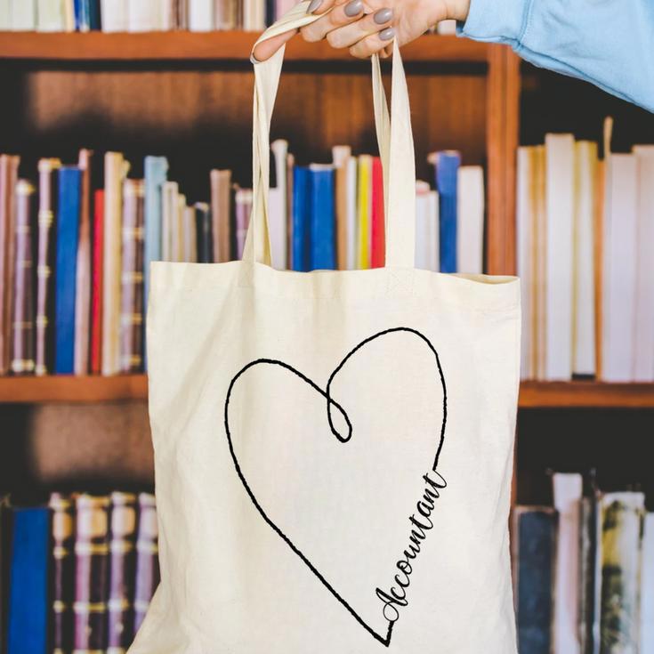 Accountant Heart Shirt Graduation Canvas Tote Bag