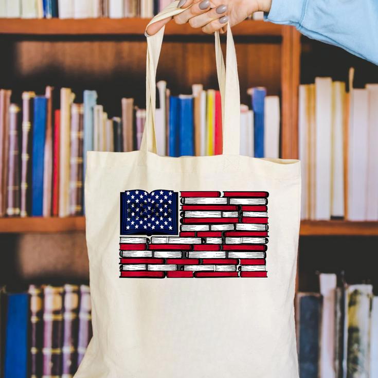 America US Flag Books Library Reading For Book Lover Reader Canvas Tote Bag America US Flag Books Library Reading For Book Lover Reader Canvas Tote Bag