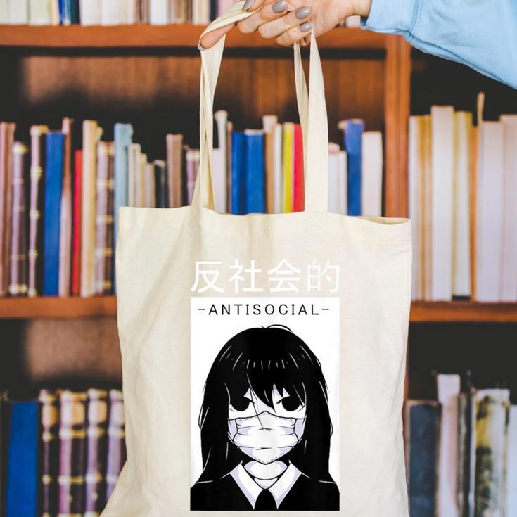 Anime Antisocial Introvert I Hate People Anti Social EMD Canvas Tote Bag Anime Antisocial Introvert I Hate People Anti Social EMD Canvas Tote Bag