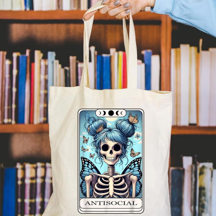 Antisocial Butterfly Tarot Card Introvert Women Stay Home Canvas Tote Bag