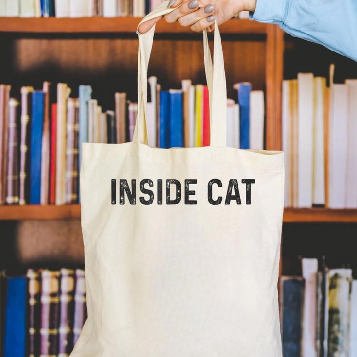 Antisocial Introvert Women Men Kids Inside Cat Canvas Tote Bag Antisocial Introvert Women Men Kids Inside Cat Canvas Tote Bag