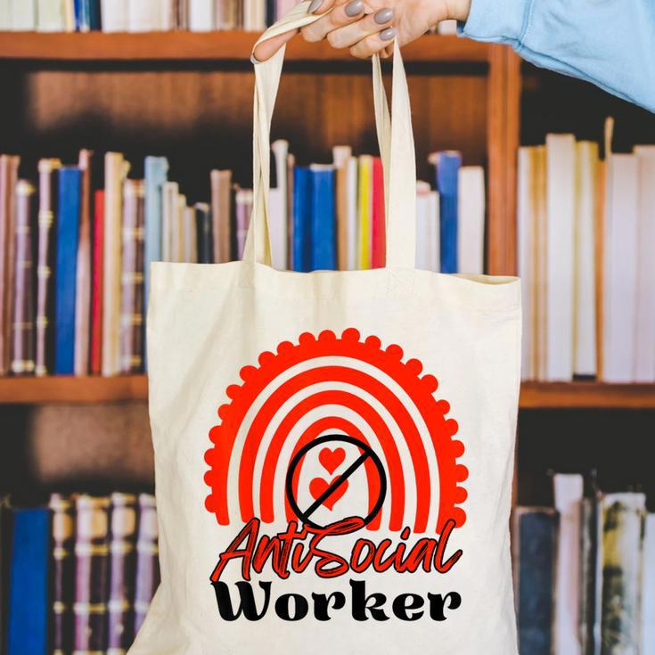 AntiSocial Worker Anti-Social Social Worker Introvert Canvas Tote Bag
