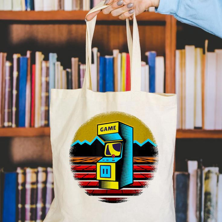 Arcade Game Machine Nostalgia Retro Gamer 80s 90s Canvas Tote Bag