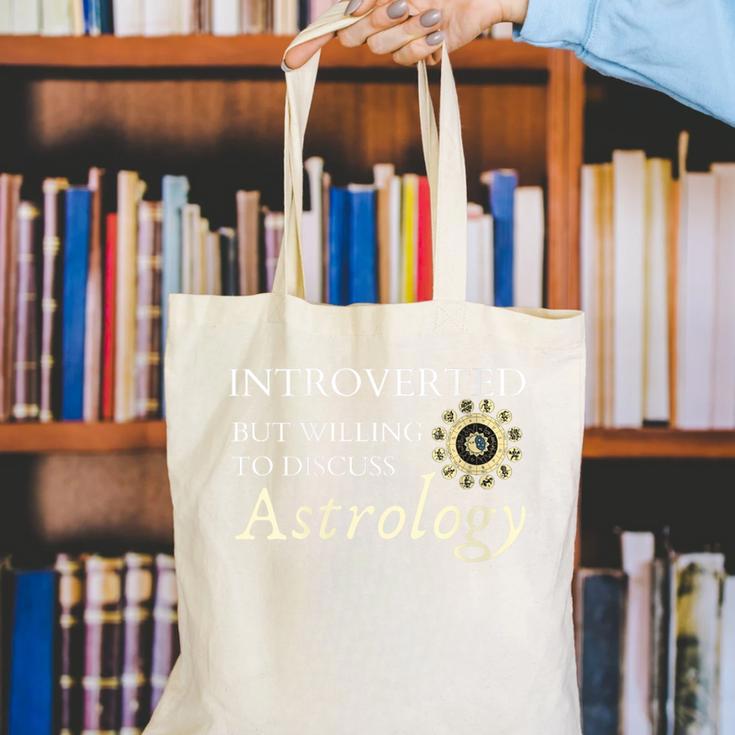 Astrology Quote For Introvert Astrologists Spirituality Canvas Tote Bag