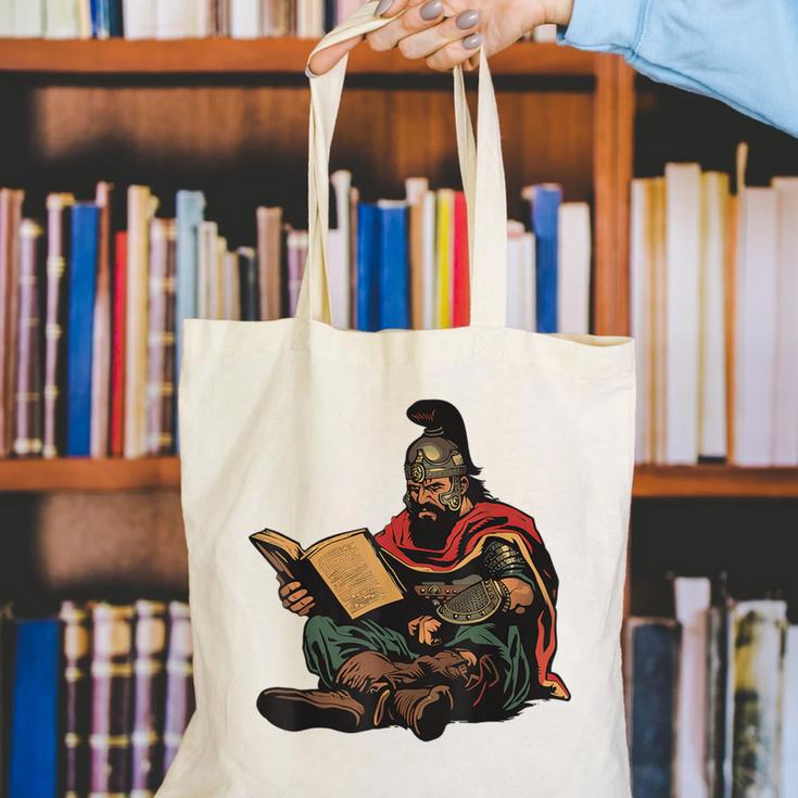 Attila The Hun Reading A Book Canvas Tote Bag