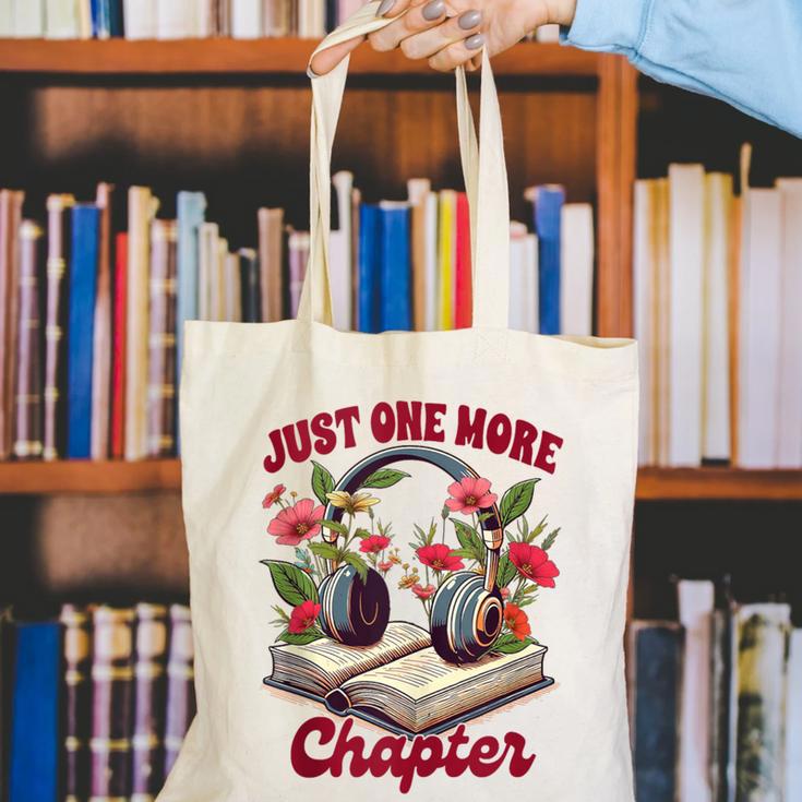 Audiobook Lover Bookish Headphones Just One More Chapter Canvas Tote Bag Audiobook Lover Bookish Headphones Just One More Chapter Canvas Tote Bag