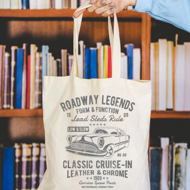 Automotive Nostalgia Classic Car Cruise-In Distressed Premium Tri-Blend Canvas Tote Bag