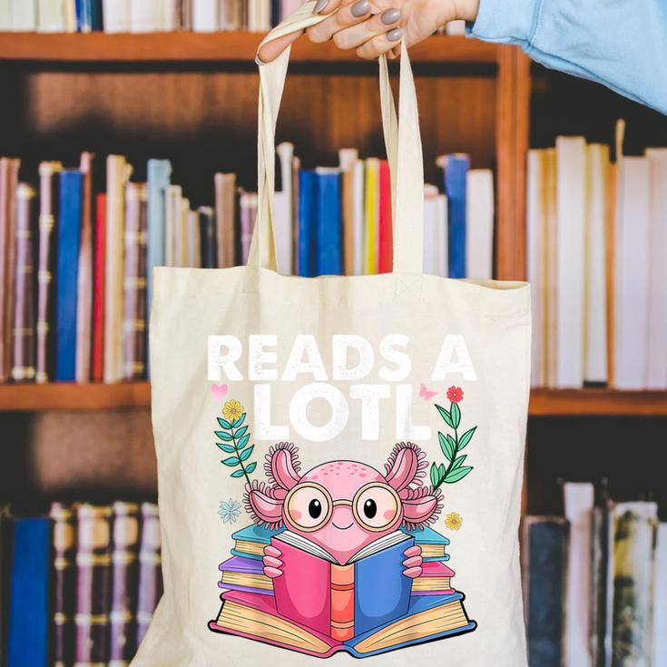 Axolotl Books Readsalotl Reading Bookworm Boys Girls Canvas Tote Bag