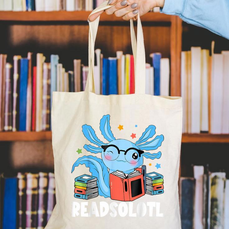 Axolotl Read Book Kawaii Reading Books For Men Women Canvas Tote Bag