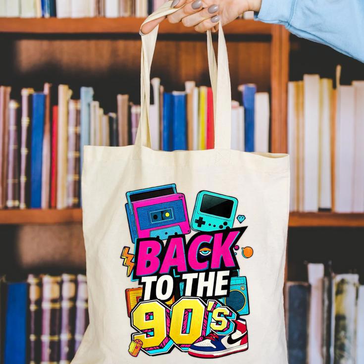 Back To The 90s Nostalgia Cassette Game Console Boombox Canvas Tote Bag