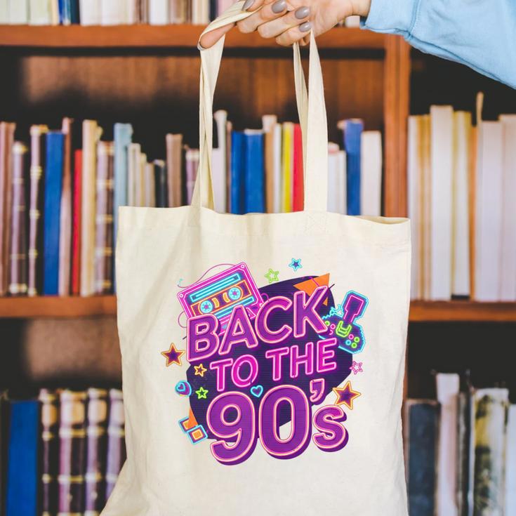 Back To The 90s Retro Nostalgia Canvas Tote Bag