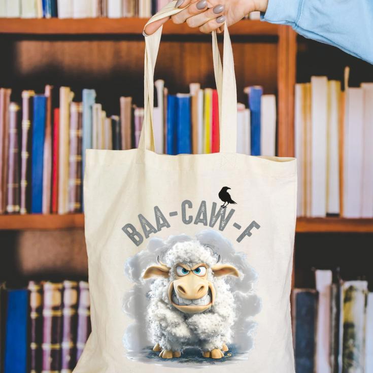Back Off – Sheep Baa Crow Caw Pun For Introverts Canvas Tote Bag