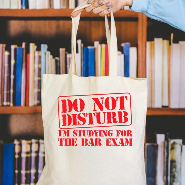 Bar Exam Law School Graduation Study T-Shirt Canvas Tote Bag