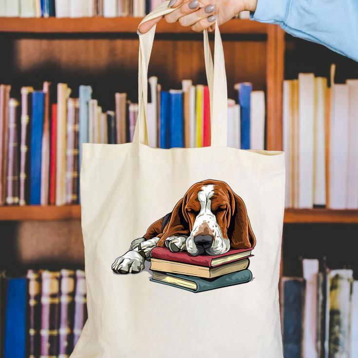 Basset Hound Books Dog Breed Graphic Canvas Tote Bag Basset Hound Books Dog Breed Graphic Canvas Tote Bag