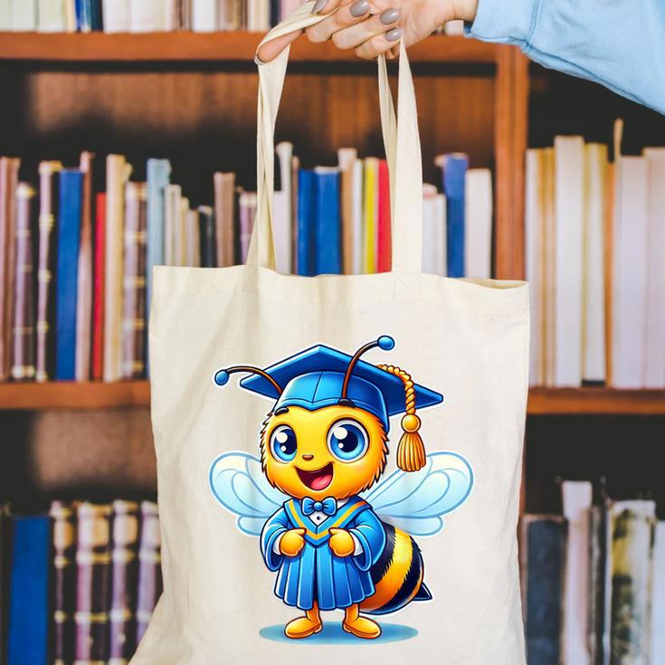 Bee Graduation Cute Kindergarten Elementary High School Canvas Tote Bag